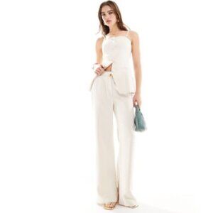 NWT Style Cheat Bandeau Blazer SET in Cream Size US 6